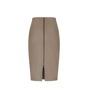 Eco-leather skirt in grey-beige | NEW | Dika.ge - 1 Eco-leather skirt in grey-beige | NEW - 1
