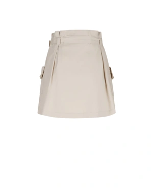 ღია კრემისფერი ბამბის მინი ქვედაბოლო ჯიბეებით | ქვედაბოლოები | Dika.ge - 2 ღია კრემისფერი ბამბის მინი ქვედაბოლო ჯიბეებით | ქვედაბოლოები - 2