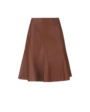 Eco-leather skirt in warm brown | NEW | Dika.ge Eco-leather skirt in warm brown | NEW