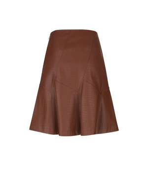 Eco-leather skirt in warm brown | NEW | Dika.ge - 1 Eco-leather skirt in warm brown | NEW - 1