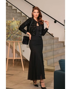 Formal long skirt in black crepe | Party collection | Dika.ge - 3 Formal long skirt in black crepe | Party collection - 3