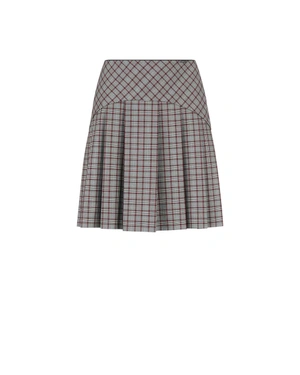 Plaid pleated skirt in gray and burgundy | Skirts | Dika.ge Plaid pleated skirt in gray and burgundy | Skirts