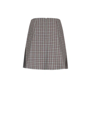 Plaid pleated skirt in gray and burgundy | Skirts | Dika.ge - 1 Plaid pleated skirt in gray and burgundy | Skirts - 1