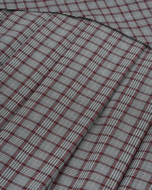 Plaid pleated skirt in gray and burgundy | Skirts | Dika.ge - 2 Plaid pleated skirt in gray and burgundy | Skirts - 2