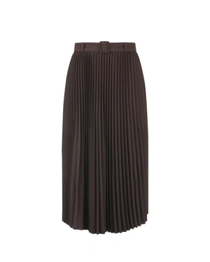Elegant finely pleated skirt in dark brown | Skirts | Dika.ge Elegant finely pleated skirt in dark brown | Skirts