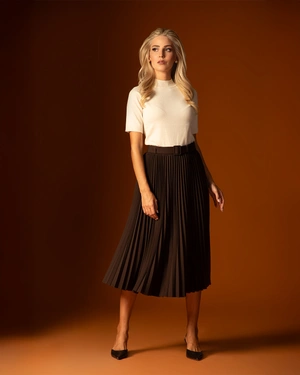 Elegant finely pleated skirt in dark brown | Skirts | Dika.ge - 3 Elegant finely pleated skirt in dark brown | Skirts - 3