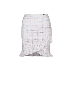 Light beige skirt made of cotton tweed with fine sequins and lurex threads | Business | Dika.ge Light beige skirt made of cotton tweed with fine sequins and lurex threads | Business