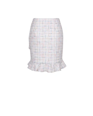 Light beige skirt made of cotton tweed with fine sequins and lurex threads | Business | Dika.ge - 5 Light beige skirt made of cotton tweed with fine sequins and lurex threads | Business - 5