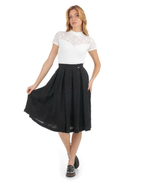 Черна жакардова пола с плохи | Бизнес - 3