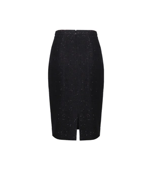 Pencil skirt in black cotton tweed with subtle sequins | NEW | Dika.ge - 5 Pencil skirt in black cotton tweed with subtle sequins | NEW - 5