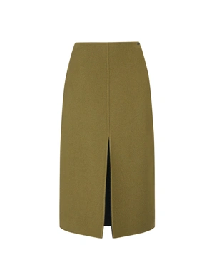 შალის A-ხაზის ქვედაბოლო ზეთისხილისფერ მწვანეში | ქვედაბოლოები