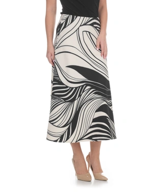 Миди пола със стилизиран принт в черно и екрю | НОВО - 2