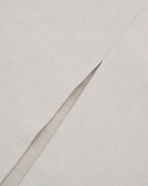 Long straight skirt from cotton and linen with a slit in natural color | Skirts - 3