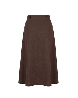 Midi skirt in chocolate brown | Casual - 3