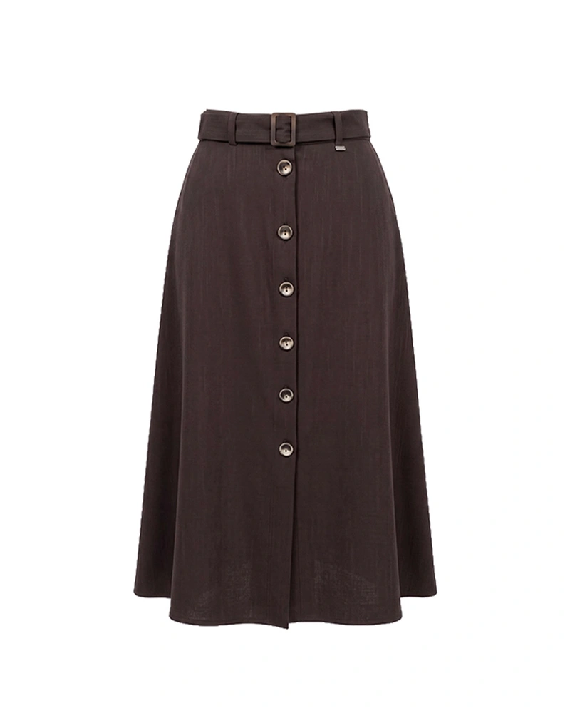 Midi skirt in chocolate brown | Casual