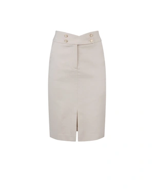 Fustă creion bej deschis, confecționată din material texturat | Fuste | Dikastore.ro Fustă creion bej deschis, confecționată din material texturat | Fuste