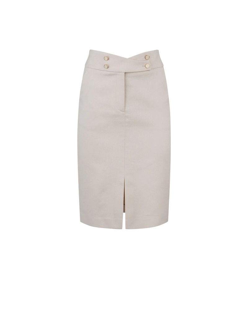 Light beige pencil skirt in textured fabric | Skirts