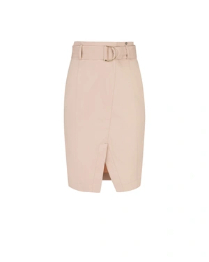 Beige pencil skirt with a belt and a front slit | NEW | Dika.rs Beige pencil skirt with a belt and a front slit | NEW