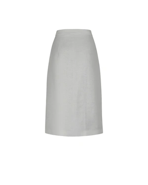 Hemp skirt with asymmetrical wrap-over | Skirts - 3