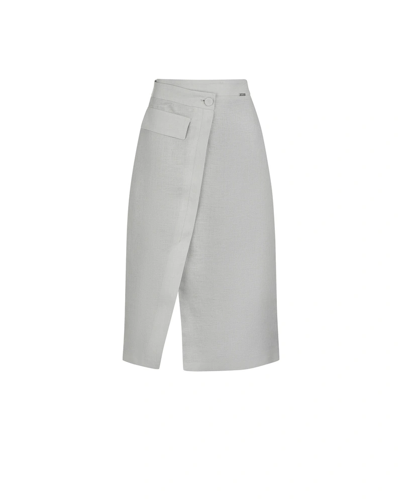 Hemp skirt with asymmetrical wrap-over | Skirts