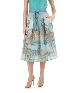 Дълга пола от лиосел с екзотичен палмов принт | Поли | Dika.bg - 1 Дълга пола от лиосел с екзотичен палмов принт | Поли - 1