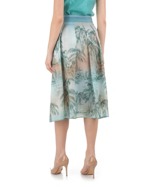 Дълга пола от лиосел с екзотичен палмов принт | Поли | Dika.bg - 2 Дълга пола от лиосел с екзотичен палмов принт | Поли - 2