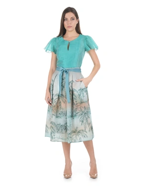 Дълга пола от лиосел с екзотичен палмов принт | Поли | Dika.bg - 3 Дълга пола от лиосел с екзотичен палмов принт | Поли - 3