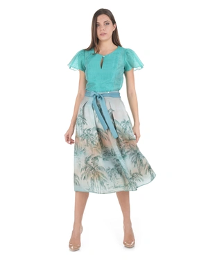 Дълга пола от лиосел с екзотичен палмов принт | Поли | Dika.bg - 4 Дълга пола от лиосел с екзотичен палмов принт | Поли - 4