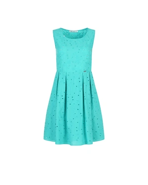 Rochie de vară turcoaz cu broderie englezească | COLECTIE DE VARĂ | Dikastore.ro Rochie de vară turcoaz cu broderie englezească | COLECTIE DE VARĂ