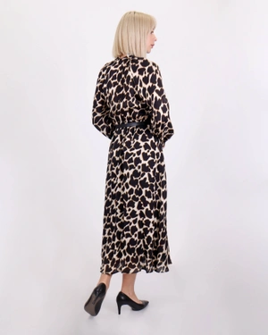 Дълга рокля от район леопардов принт | Рокли и Гащеризони - 5