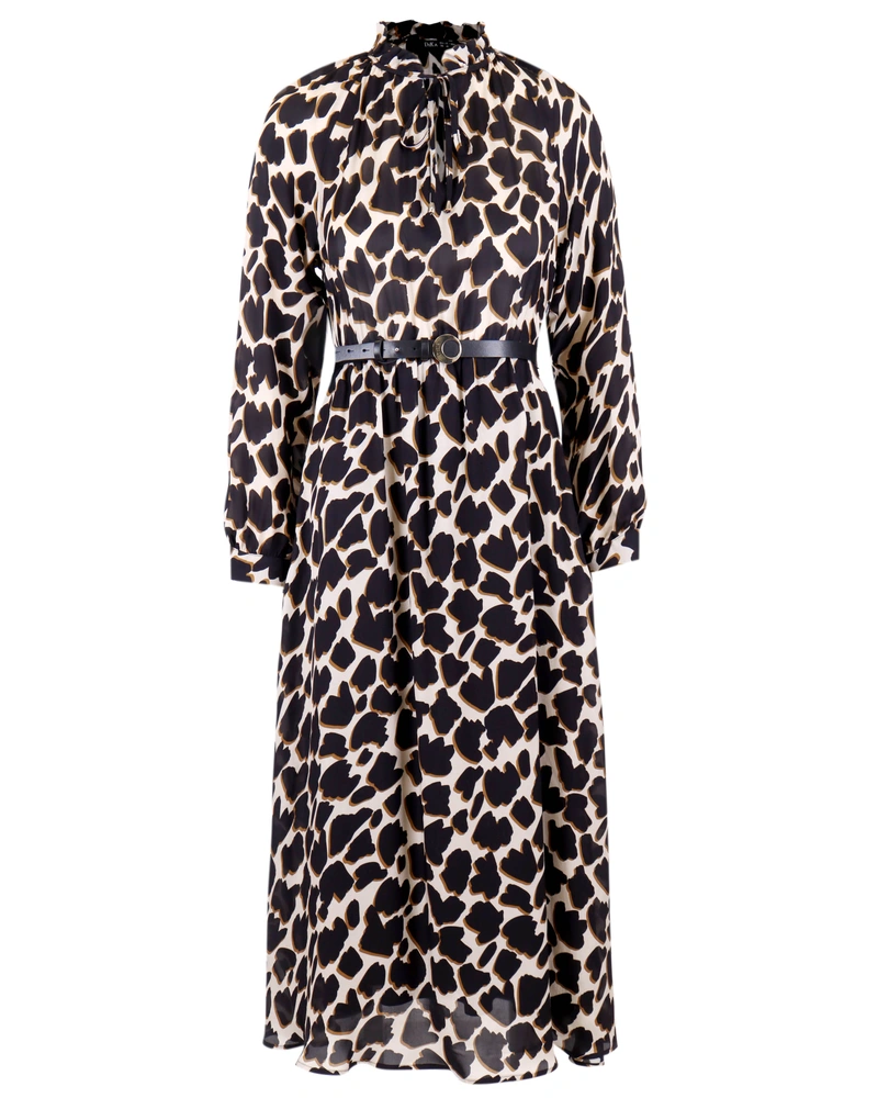 Дълга рокля от район леопардов принт | Рокли и Гащеризони
