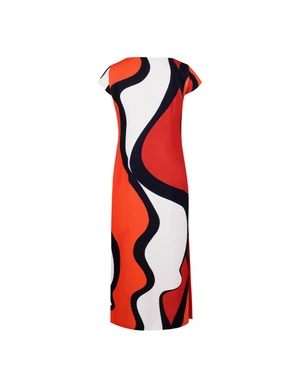 Long dress with a geometric motif | Dresses and Jumpsuits - 1