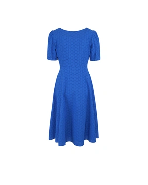 Turkish blue cotton shirt dress, English embroidery | Dresses | Dikastore.ro - 1 Turkish blue cotton shirt dress, English embroidery | Dresses - 1