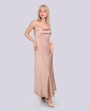 Satin dress with straps | Dresses - 2