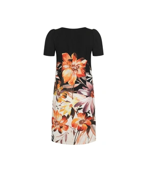 Рокля с ярък флорален принт върху контрастен преливащ фон | Водещи цветове | Dika.bg - 1 Рокля с ярък флорален принт върху контрастен преливащ фон | Водещи цветове - 1