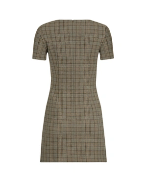 Карирана рокля с волан |  - 1