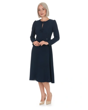 Dark blue dress with delicate bow appliqués | COLLECTION - 4