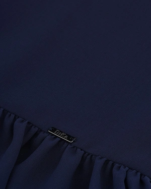 Dark blue chiffon dress with a flounce at the hem | COLLECTION - 2