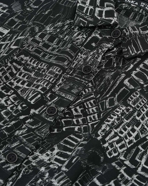Midi dress with "Streets of Sofia" print | NEW | Dika.ge - 2 Midi dress with "Streets of Sofia" print | NEW - 2