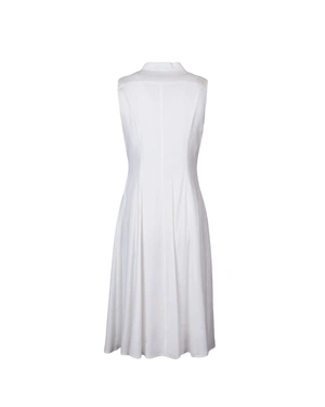 White linen and viscose summer shirt dress | Dresses - 1