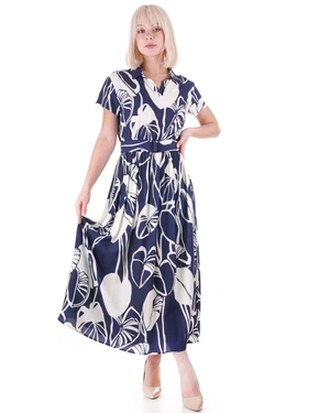 Long dress made of certified viscose | Dresses | Dikastore.ro - 3 Long dress made of certified viscose | Dresses - 3