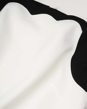 White dress with contrasting black straps and above-the-knee length | SUMMER COLLECTION - 2