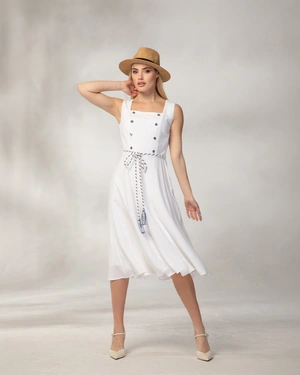White summer dress in marine style | All products - 3