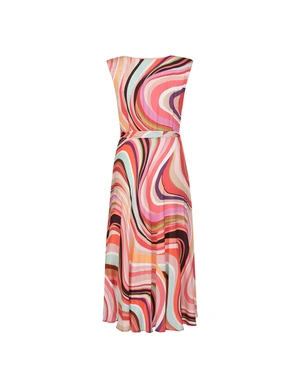 Rochie de vara lunga, multicolora, din vascoza, cu motive geometrice | COLECTIE DE VARĂ - 1