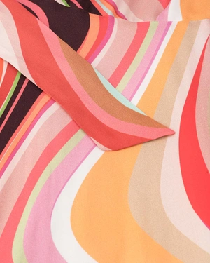 Rochie de vara lunga, multicolora, din vascoza, cu motive geometrice | COLECTIE DE VARĂ - 2