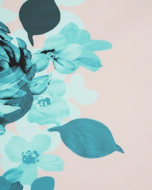 Rochie office bej cu imprimeu elegant poziționat | Rochii - 2