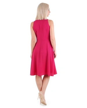 Рокля без ръкави, с подчертана талия, дължина около коляното, в цвят фуксия | КОЛЕКЦИЯ ЛЯТО - 4