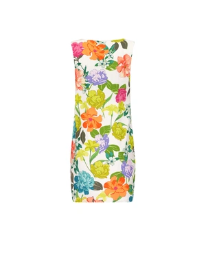 Summer sleeveless dress with floral print and round neckline | SUMMER COLLECTION | Dikastore.ro - 1 Summer sleeveless dress with floral print and round neckline | SUMMER COLLECTION - 1