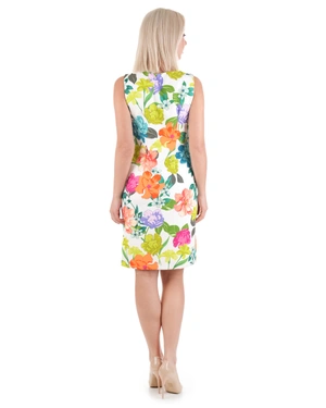 Summer sleeveless dress with floral print and round neckline | SUMMER COLLECTION | Dikastore.ro - 4 Summer sleeveless dress with floral print and round neckline | SUMMER COLLECTION - 4