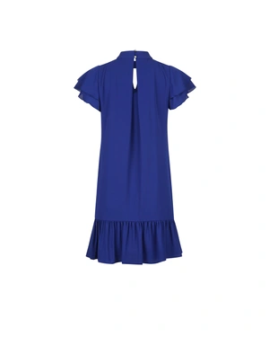 Turkish blue chiffon dress with neckline detail | SUMMER COLLECTION - 1